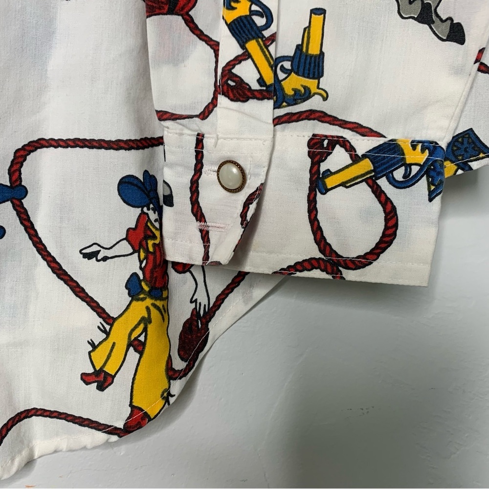 Venezia Cowboy Rodeo Western Button Up Blouse Vintage Style Top Size Large - Picture 7 of 16